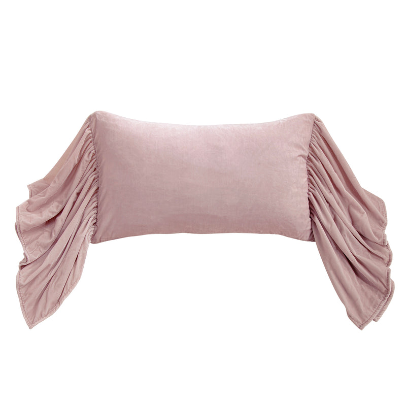 Stella Faux Silk Velvet Long Ruffled Pillow