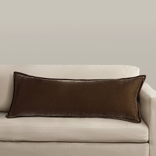 Stella Faux Silk Velvet Long Lumbar Pillow