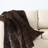Stella Faux Silk Velvet Double Box Stitch Throw