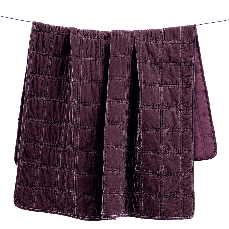 Stella Faux Silk Velvet Double Box Stitch Throw