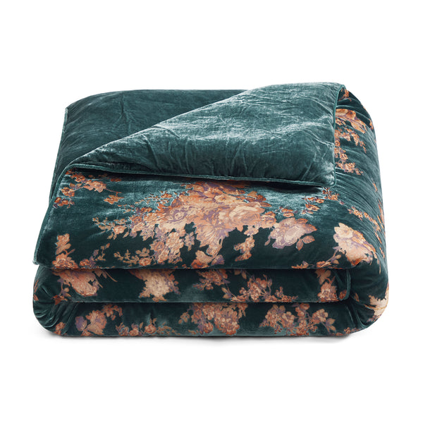 Josephine Burnout Faux Silk Velvet Flanged Throw