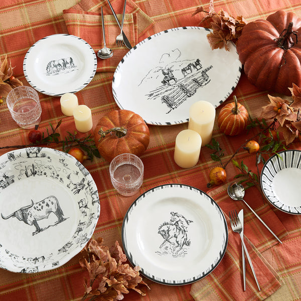 Ranch Life 14PC Melamine Dinnerware Set