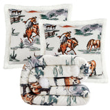 Ranch Life Western Toile Campfire Sherpa Throw