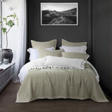 Stonewashed Cotton Waffle Weave Coverlet