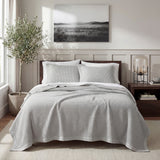 Stonewashed Cotton Waffle Weave Coverlet
