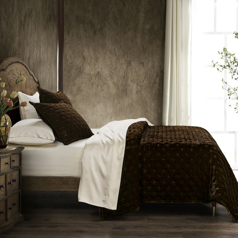 Stella Faux Silk Velvet Pintuck Quilt
