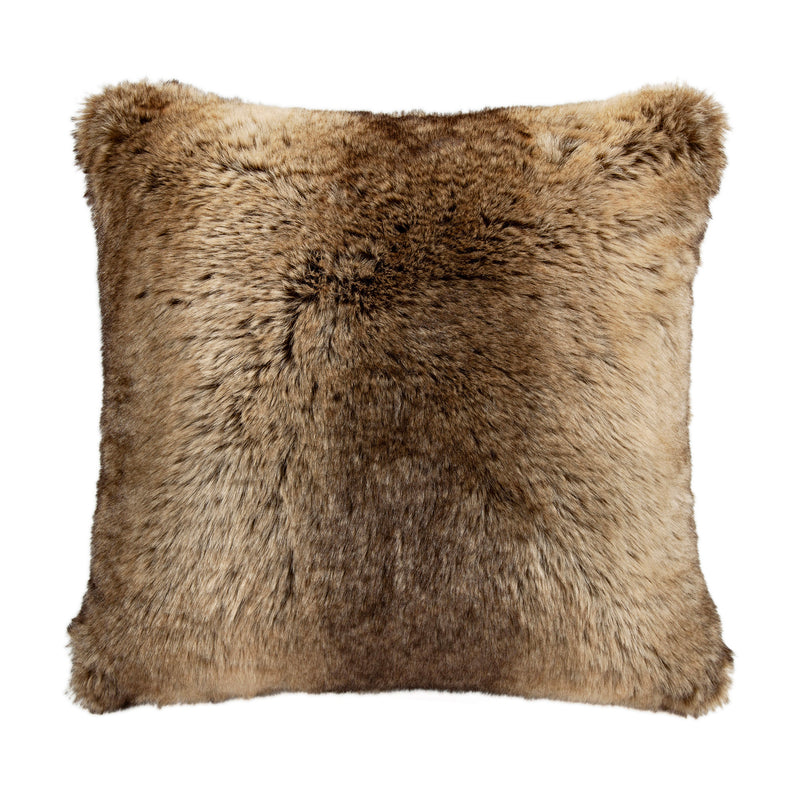 Faux Wolf Fur Oversized Throw Pillow