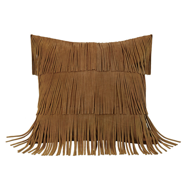 Western Suede Fringed Pillow