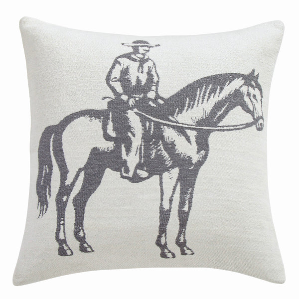 Lone Rider Chenille Jacquard Pillow