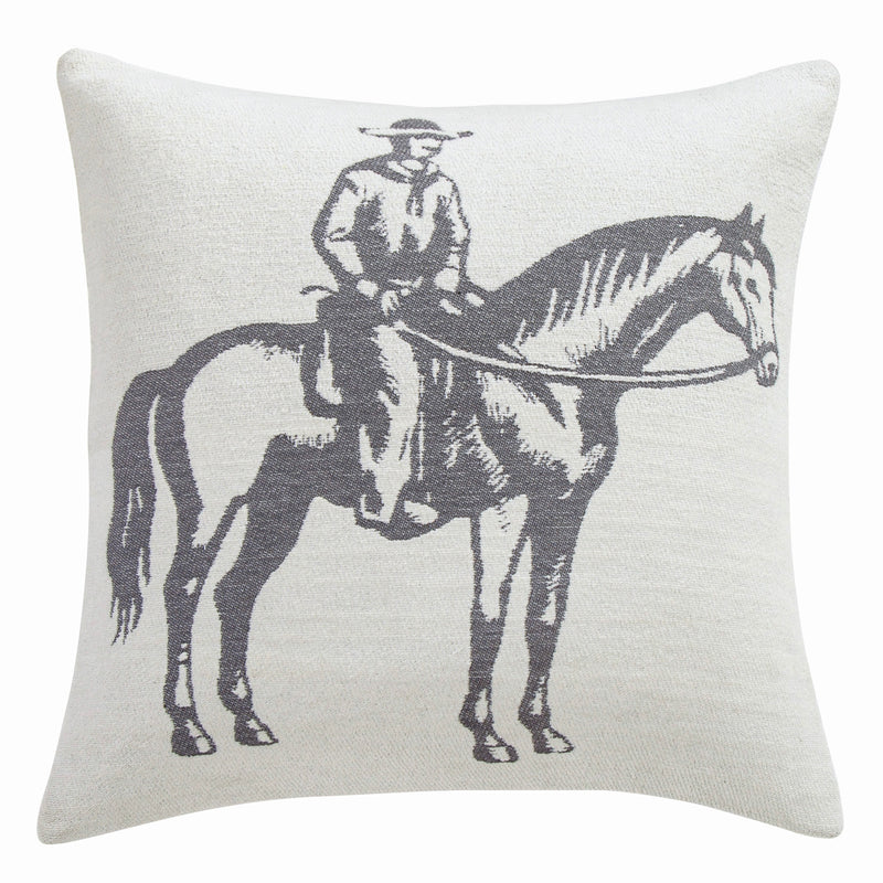 Lone Rider Chenille Jacquard Pillow