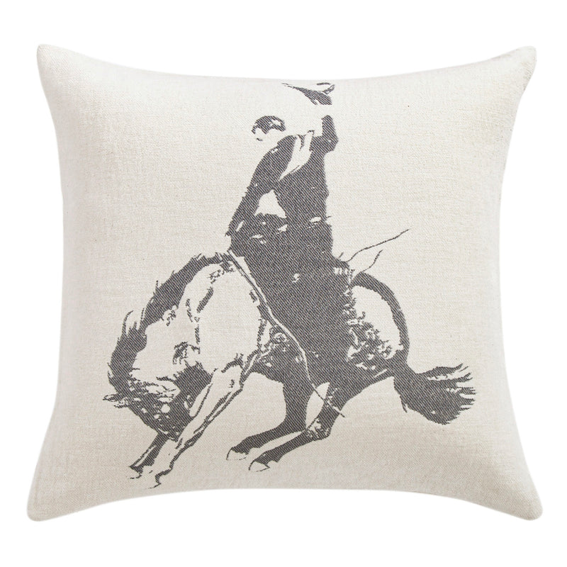 Bucking Bronco Chenille Jacquard Pillow
