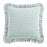 Larkspur 100% Slub Linen Prairie Stripe Ruffled Euro Sham