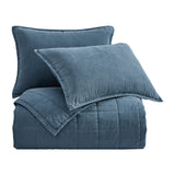 Cotton Canvas Box Stitch Coverlet Set