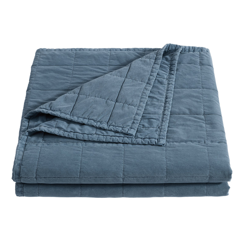 Cotton Canvas Box Stitch Coverlet Set | HiEnd Accents