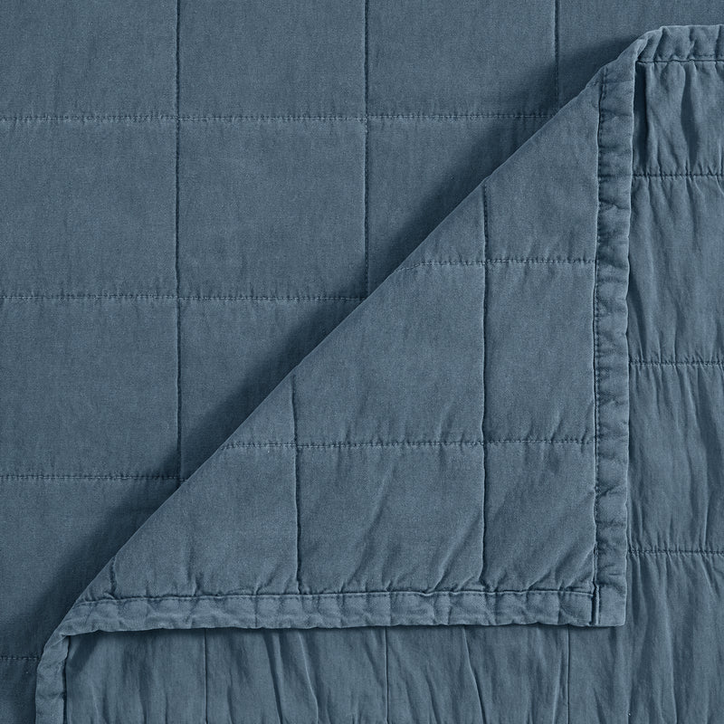 Cotton Canvas Box Stitch Coverlet Set | HiEnd Accents