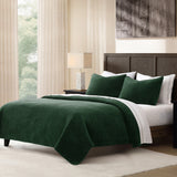 Stonewashed Cotton Velvet Quilt - Emerald