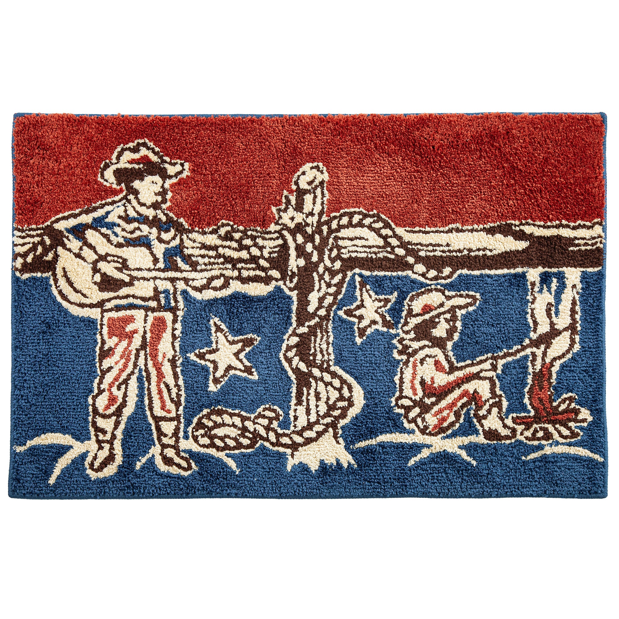 Patchwork Bandana Strumming Cowboy Jacquard Bath & Kitchen Rug | HiEnd ...