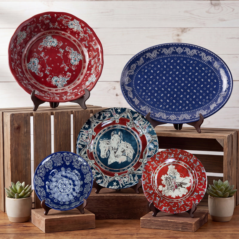 Patchwork Bandana 14PC Melamine Dinnerware Set