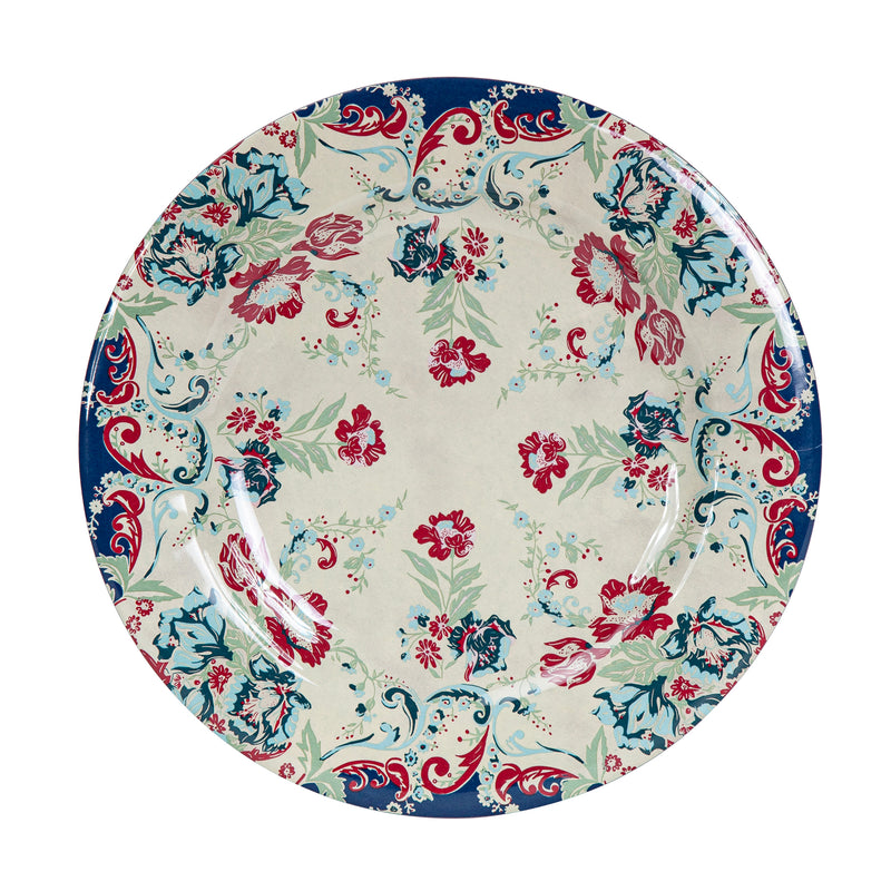 Patchwork Bandana Melamine Dinner Plates, Prairie Floral, Set of 4