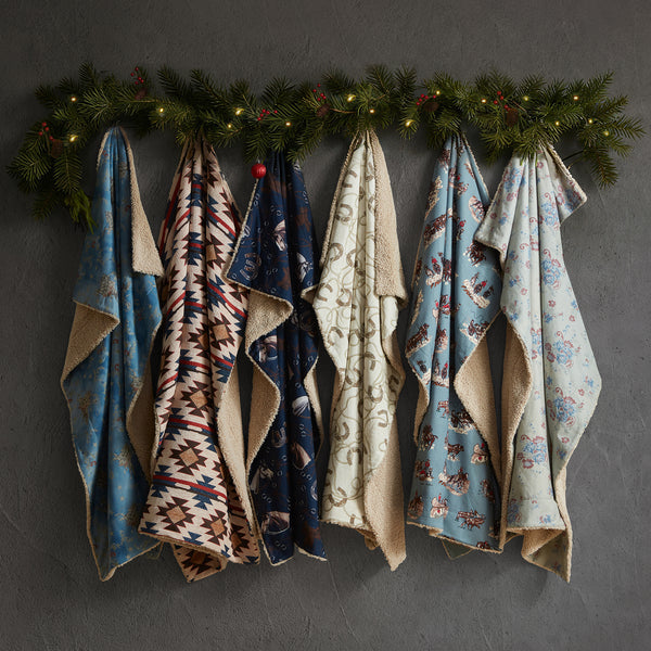 Patchwork Bandana Teddy-Backed Throw