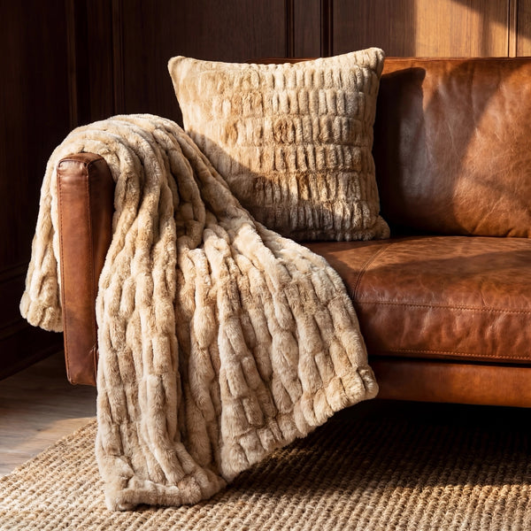 Ruched Rabbit Double-Sided Throw