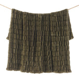 Ruched Rabbit Double-Sided Throw 50"W x 60"L / Fern Green