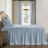 Luna Washed Linen Bedspread Set Twin / Light Blue Bedspread
