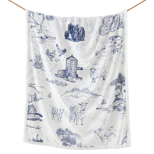 Farm Life Campfire Sherpa Throw Blue / Throw