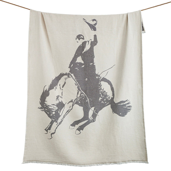 Bucking Bronco Chenille Jacquard Throw