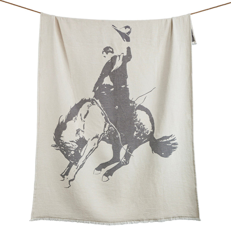 Bucking Bronco Chenille Jacquard Throw