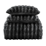 Cottontail Faux Fur Comforter Set Comforter - Black
