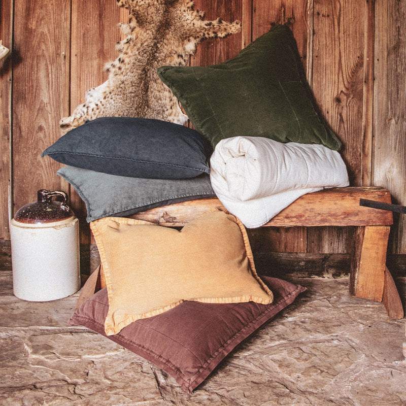 Stonewashed Cotton Canvas Coverlet Coverlet