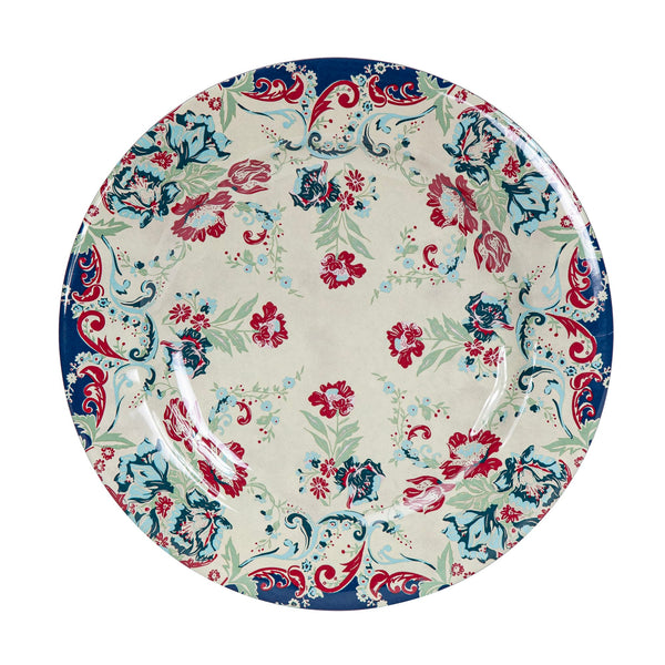 Patchwork Bandana Melamine Dinner Plates, Prairie Floral, Set of 4 Dinner Plate