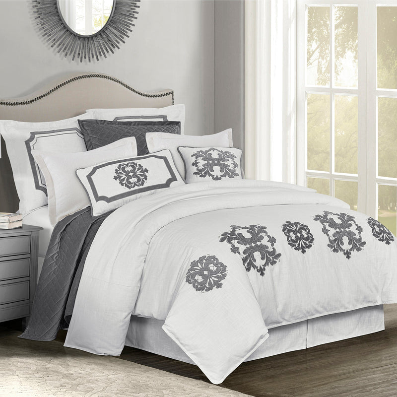 Madison Duvet Cover Set Duvet Cover Set / Super Queen / Gray Duvet Cover