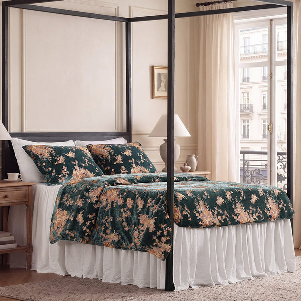 Josephine Burnout Faux Silk Velvet Duvet Cover Set Duvet Cover