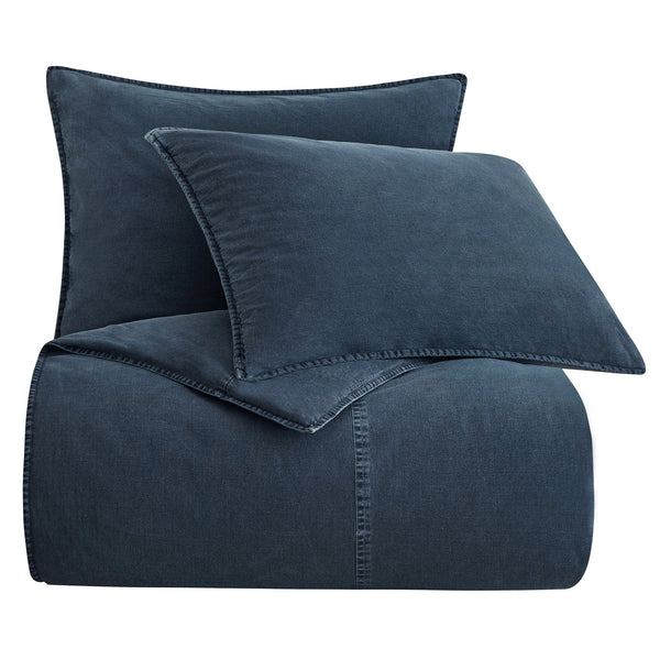 Stonewashed Cotton Canvas Duvet Cover Set Duvet Cover