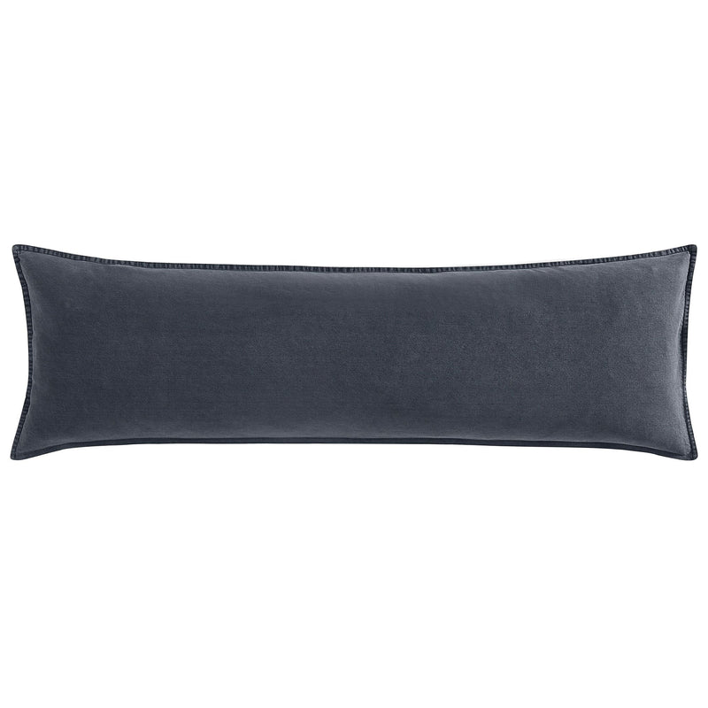 Stonewashed Cotton Canvas Long Lumbar Pillow Euro Sham