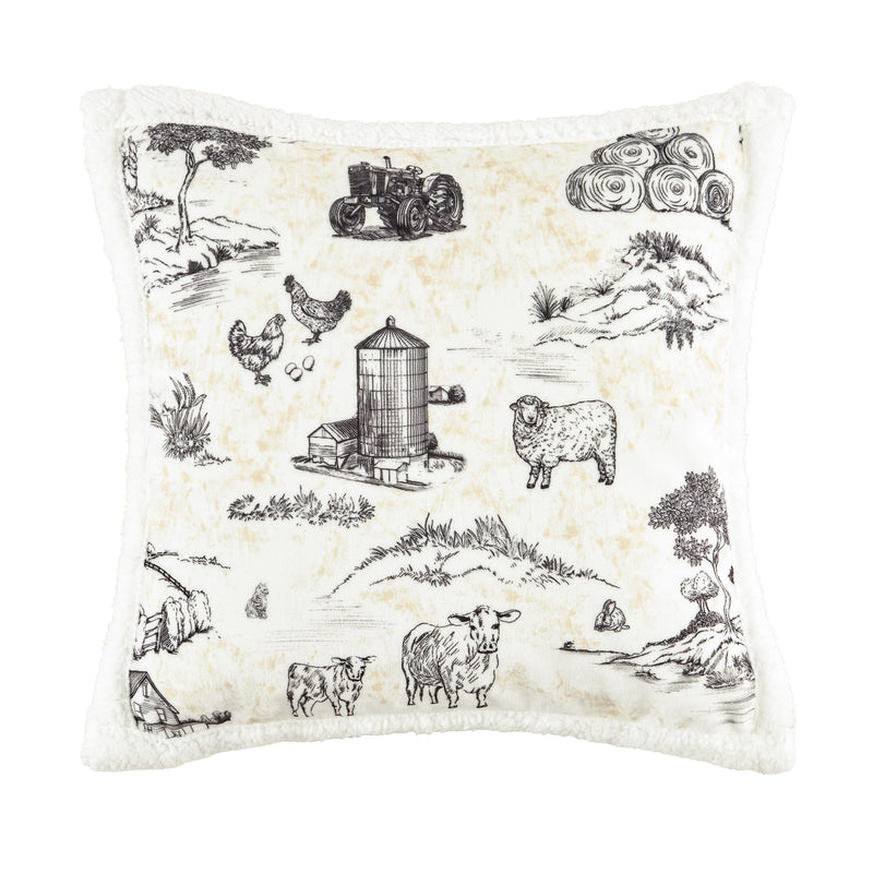 Farm Life Campfire Sherpa Throw - Brown