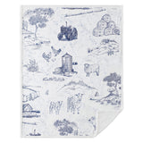 Farm Life Campfire Sherpa Throw - Blue