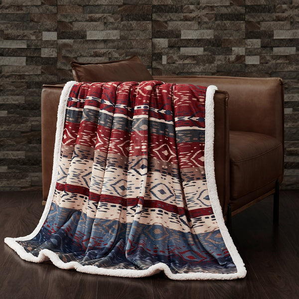 Home on the Range Aztec Campfire Sherpa Throw