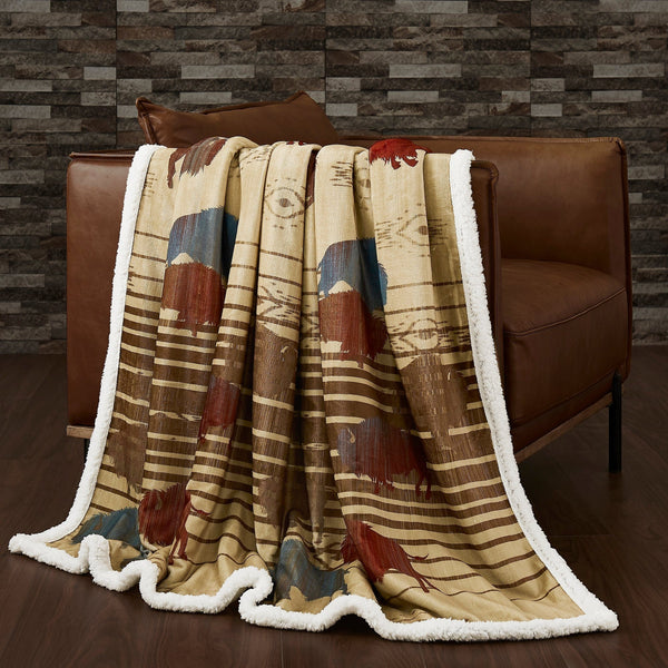 Home on the Range Campfire Sherpa Throw