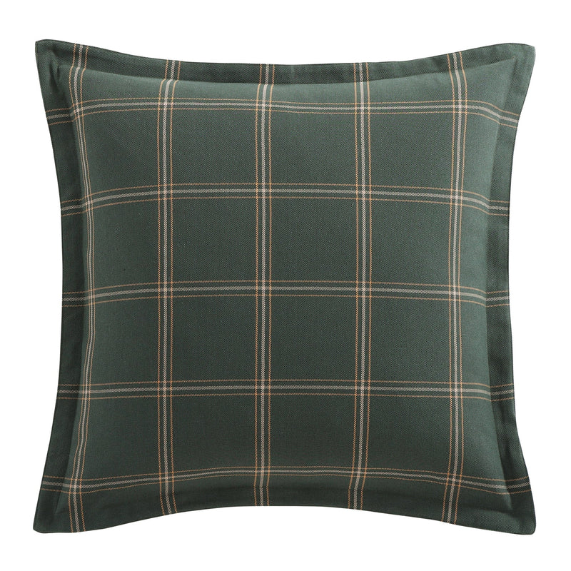 Windowpane Plaid Euro Sham Hunter Green