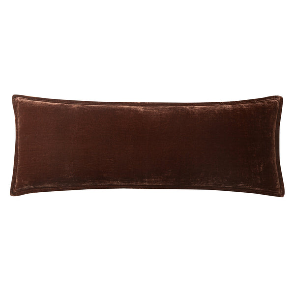 Stella Faux Silk Velvet Long Lumbar Pillow Copper Brown Pillow