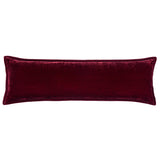 Stella Faux Silk Velvet Long Lumbar Pillow Garnet Red Pillow