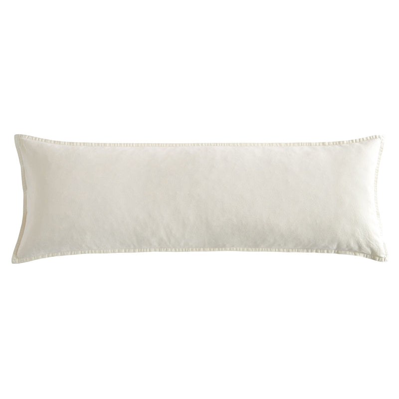Stonewashed Cotton Canvas Long Lumbar Pillow Natural Pillow