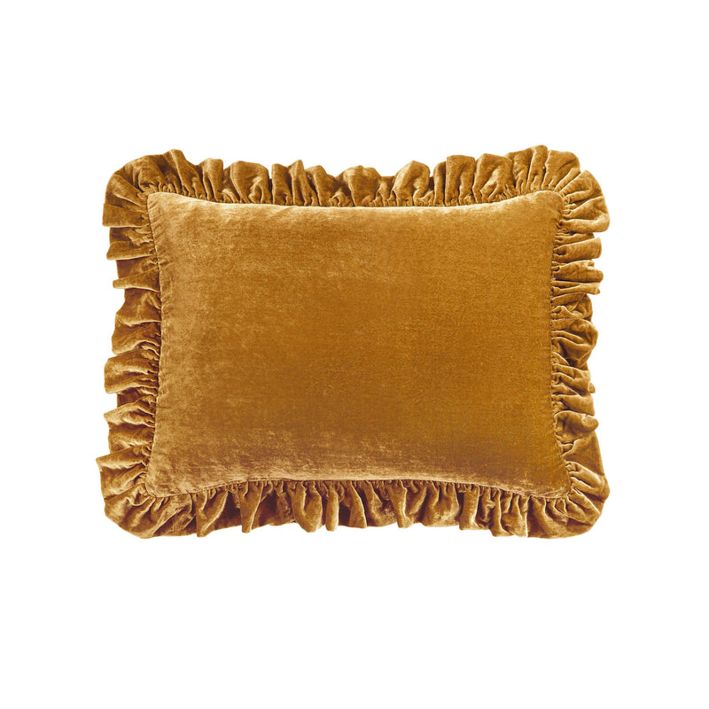Throw Pillows Gold Oblong Pillow Stella Faux Silk Velvet Oblong