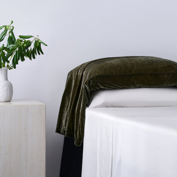 Stella Faux Silk Velvet Waterfall Pillowcase Set Pillow Shams & Euro Shams