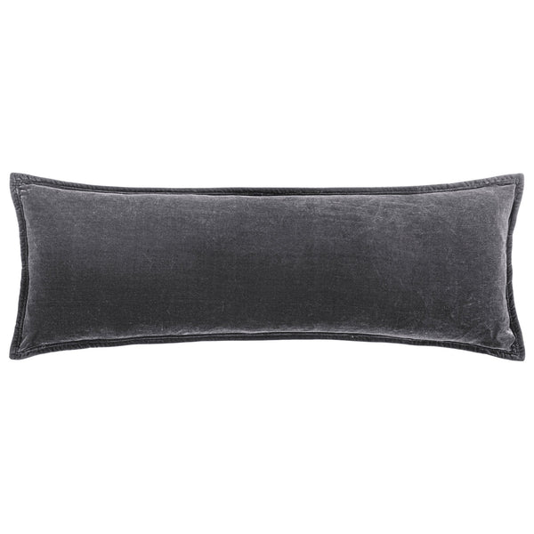 Stella Faux Silk Velvet Long Lumbar Pillow Slate Pillow
