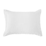 Hera Washed Linen Blend Tailored Dutch Euro Pillow White Pillow