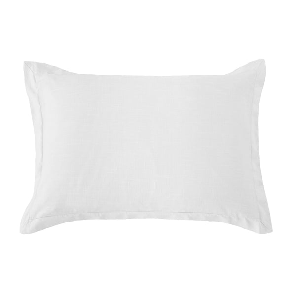Hera Washed Linen Blend Tailored Dutch Euro Pillow White Pillow